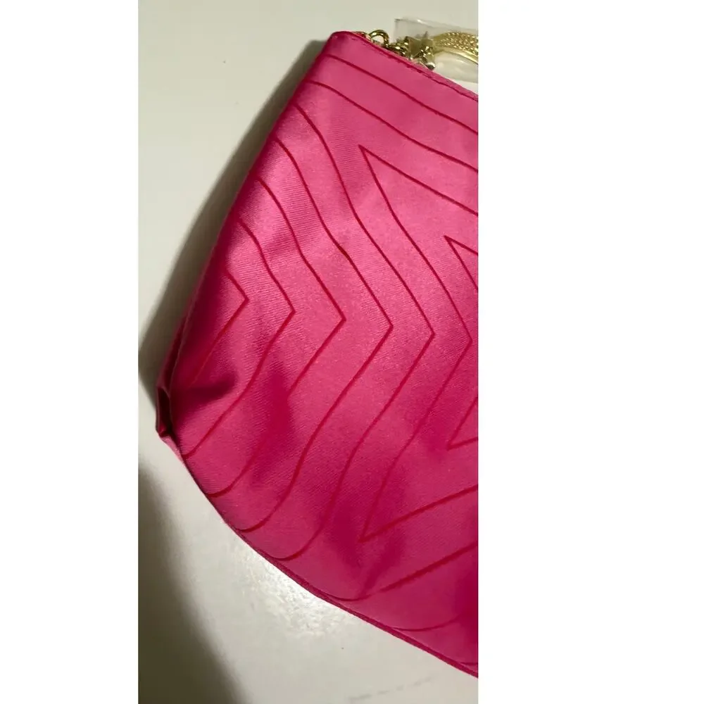 Estee Lauder Pink Star Pattern Clutch / Travel Pouch - Zip Closure